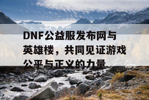 DNF公益服发布网与英雄楼，共同见证游戏公平与正义的力量