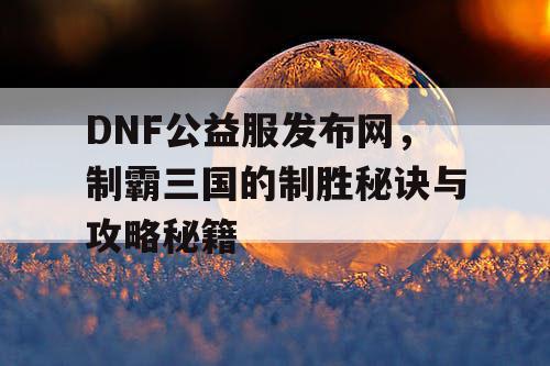 DNF公益服发布网，制霸三国的制胜秘诀与攻略秘籍