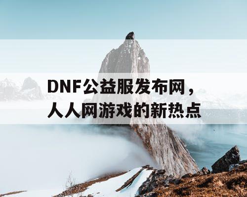 DNF公益服发布网，人人网游戏的新热点