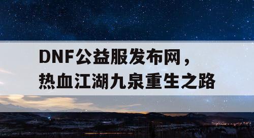 DNF公益服发布网，热血江湖九泉重生之路